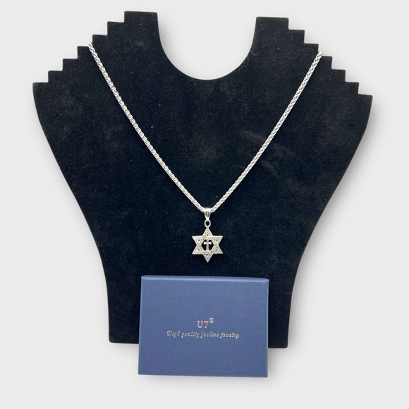 Silver Star of David Necklace Sterling Jewelry - Picture 1 of 4